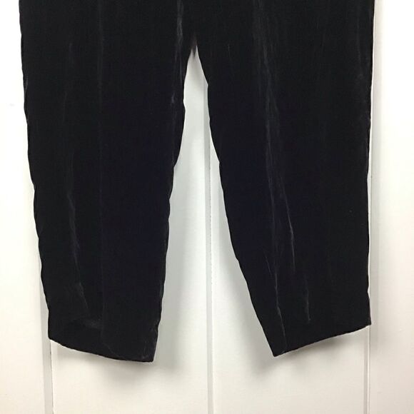 NWT Ann Tjian Kenar Black Velour Silk Pant 12 - Picture 5 of 8